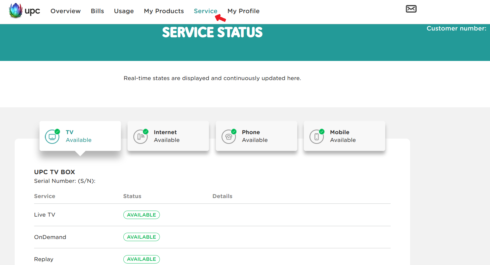 Service Status Microsite EN